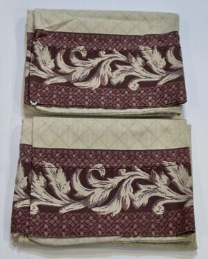 Pillowcase Pair Tan Purple Scrolls Standard Blend Westpoint Stevens Vintage